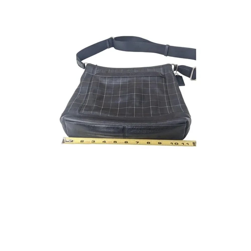 Coach Black Tattersall Leather Tech Messenger‎ Crossbody Bag F71757